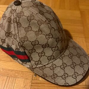 Gucci Beige Monogram Baseball Cap